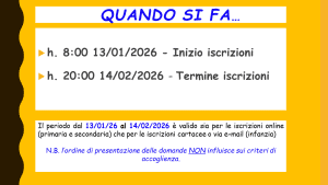 Diapositiva iscrizioni 26/27